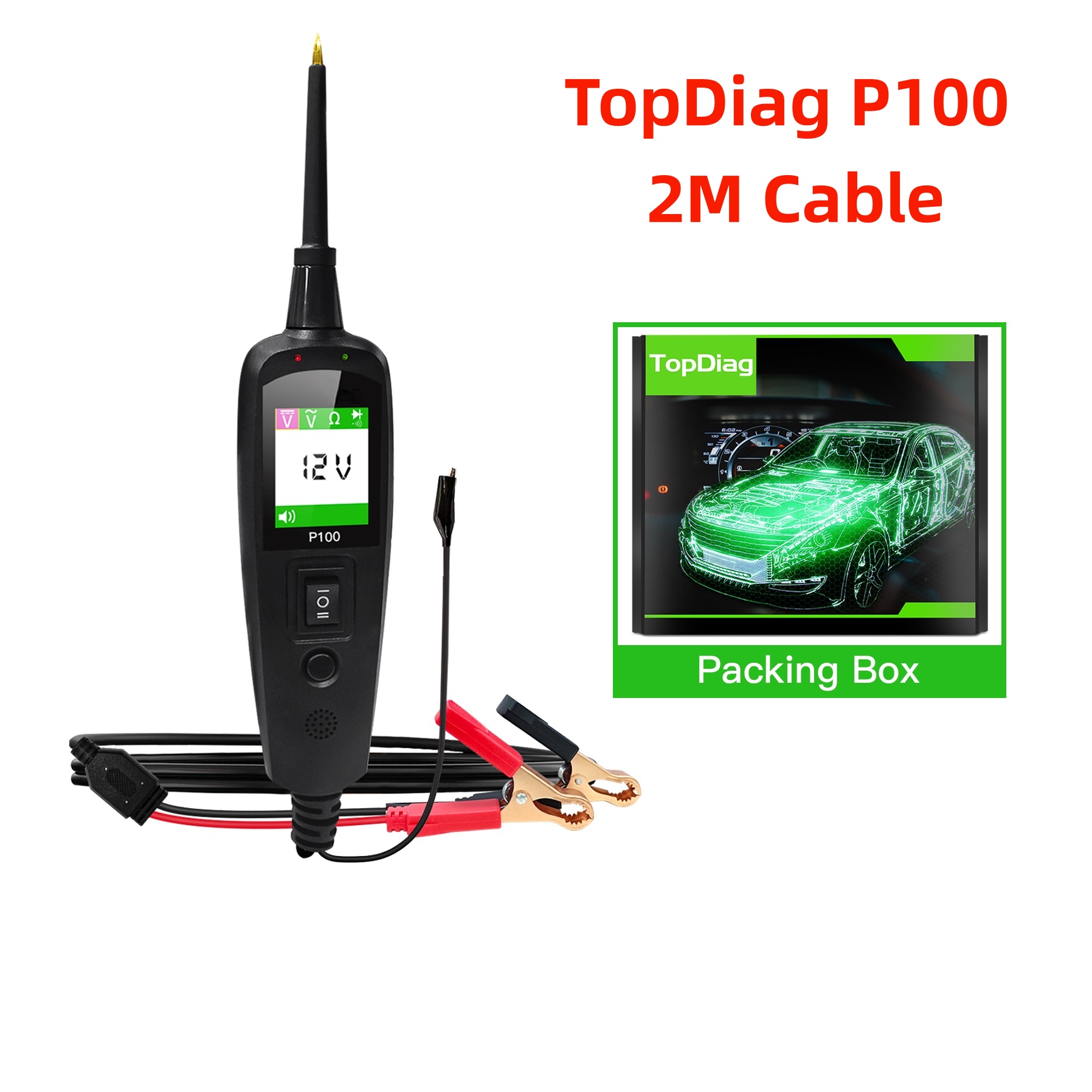 Car Diagnostic Tool - TopDiag P100 2M Tester per Circuiti